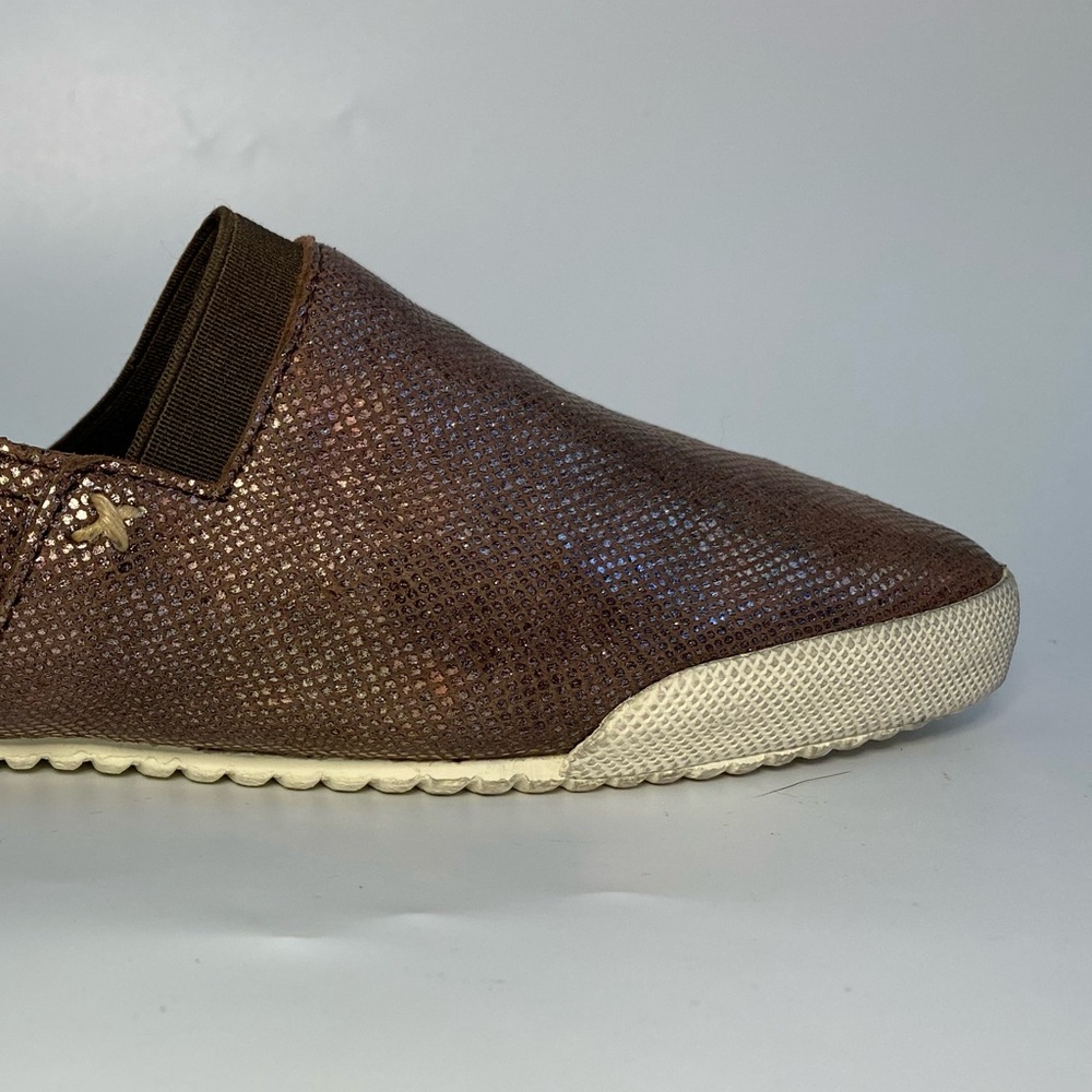 Frye Melanie Multi-Metallic Lizard Foil-Embossed Leather Slip-On Sneaker - Picture 12 of 13